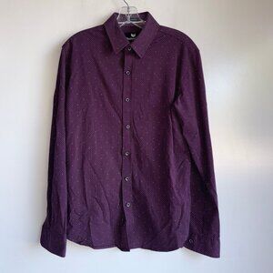 BUTTERCLOTH Icy Cotton Button Up Shirt Men's Medium Purple Slim Fit